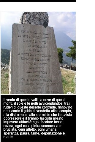 Monumento alla Resistenza, epigrafe di Carlo Bernani, Gessopalena